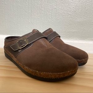 Dr Scholl’s Clog Wynne Suede Slip on Shoe Women’s Size 8.5 Brown